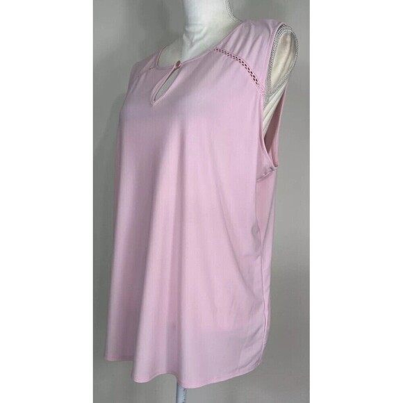 Kasper Cap Sleeveless Knit Cami with Keyhole Neck Plus Size 1X (14/16) - Picture 7 of 11